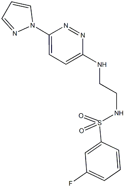 3-fluoro-N-(2-{[6-(1H-pyrazol-1-yl)-3-pyridazinyl]amino}ethyl)benzenesulfonamide 구조식 이미지