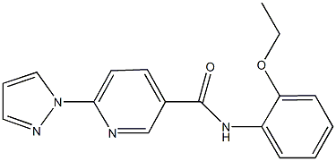 N-(2-ethoxyphenyl)-6-(1H-pyrazol-1-yl)nicotinamide 구조식 이미지