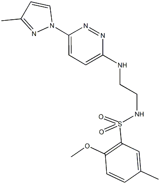 2-methoxy-5-methyl-N-(2-{[6-(3-methyl-1H-pyrazol-1-yl)-3-pyridazinyl]amino}ethyl)benzenesulfonamide Structure