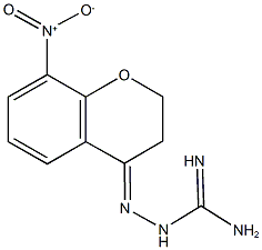 2-{8-nitro-2,3-dihydro-4H-chromen-4-ylidene}hydrazinecarboximidamide 구조식 이미지