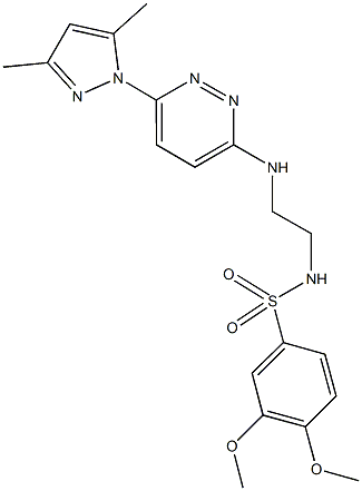 N-(2-{[6-(3,5-dimethyl-1H-pyrazol-1-yl)-3-pyridazinyl]amino}ethyl)-3,4-dimethoxybenzenesulfonamide 구조식 이미지