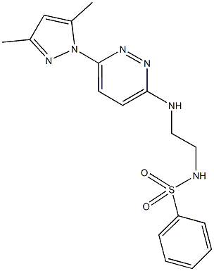 N-(2-{[6-(3,5-dimethyl-1H-pyrazol-1-yl)-3-pyridazinyl]amino}ethyl)benzenesulfonamide 구조식 이미지