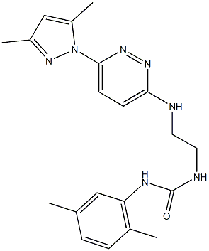 N-(2,5-dimethylphenyl)-N'-(2-{[6-(3,5-dimethyl-1H-pyrazol-1-yl)-3-pyridazinyl]amino}ethyl)urea 구조식 이미지