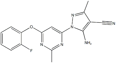 5-amino-1-[6-(2-fluorophenoxy)-2-methyl-4-pyrimidinyl]-3-methyl-1H-pyrazole-4-carbonitrile 구조식 이미지