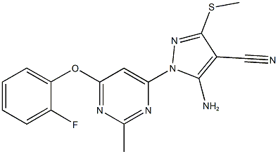 5-amino-1-[6-(2-fluorophenoxy)-2-methyl-4-pyrimidinyl]-3-(methylsulfanyl)-1H-pyrazole-4-carbonitrile Structure