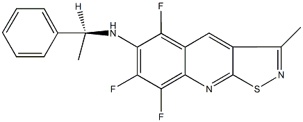 N-(1-phenylethyl)-N-(5,7,8-trifluoro-3-methylisothiazolo[5,4-b]quinolin-6-yl)amine 구조식 이미지