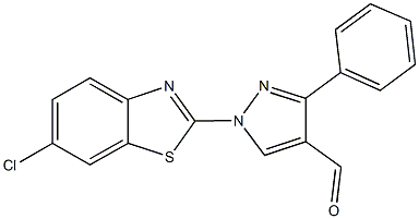1-(6-chloro-1,3-benzothiazol-2-yl)-3-phenyl-1H-pyrazole-4-carbaldehyde Structure