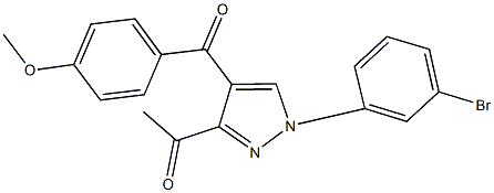 1-[1-(3-bromophenyl)-4-(4-methoxybenzoyl)-1H-pyrazol-3-yl]ethanone 구조식 이미지