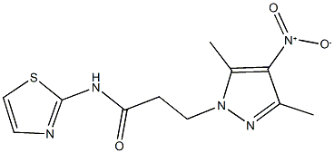 3-{4-nitro-3,5-dimethyl-1H-pyrazol-1-yl}-N-(1,3-thiazol-2-yl)propanamide Structure