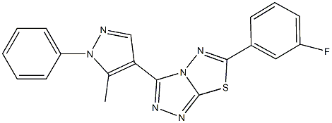 6-(3-fluorophenyl)-3-(5-methyl-1-phenyl-1H-pyrazol-4-yl)[1,2,4]triazolo[3,4-b][1,3,4]thiadiazole Structure