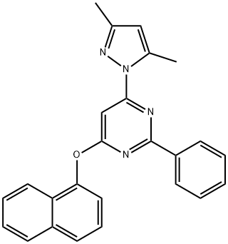 6-(3,5-dimethyl-1H-pyrazol-1-yl)-2-phenyl-4-pyrimidinyl 1-naphthyl ether Structure