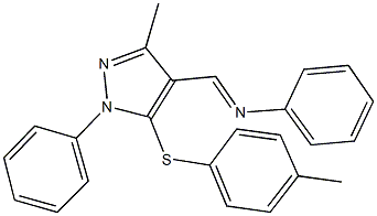 N-({3-methyl-5-[(4-methylphenyl)sulfanyl]-1-phenyl-1H-pyrazol-4-yl}methylene)-N-phenylamine 구조식 이미지