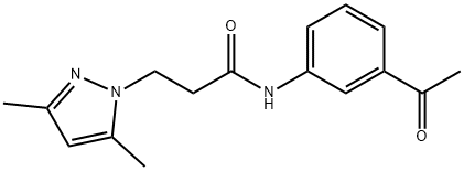 N-(3-acetylphenyl)-3-(3,5-dimethyl-1H-pyrazol-1-yl)propanamide 구조식 이미지