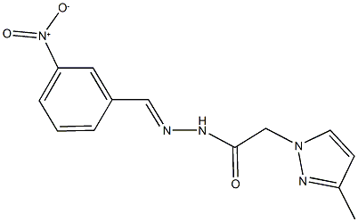 N'-{3-nitrobenzylidene}-2-(3-methyl-1H-pyrazol-1-yl)acetohydrazide Structure