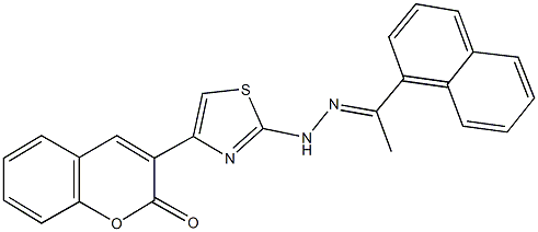 3-(2-{2-[1-(1-naphthyl)ethylidene]hydrazino}-1,3-thiazol-4-yl)-2H-chromen-2-one 구조식 이미지