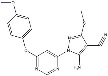 5-amino-1-[6-(4-methoxyphenoxy)-4-pyrimidinyl]-3-(methylsulfanyl)-1H-pyrazole-4-carbonitrile Structure