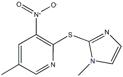 3-nitro-5-methyl-2-[(1-methyl-1H-imidazol-2-yl)sulfanyl]pyridine 구조식 이미지