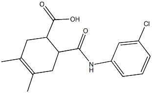 6-[(3-chloroanilino)carbonyl]-3,4-dimethyl-3-cyclohexene-1-carboxylic acid Structure