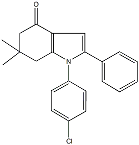 1-(4-chlorophenyl)-6,6-dimethyl-2-phenyl-1,5,6,7-tetrahydro-4H-indol-4-one Structure