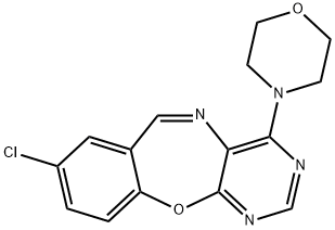 8-chloro-4-(4-morpholinyl)pyrimido[4,5-b][1,4]benzoxazepine Structure