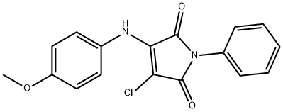 3-chloro-4-(4-methoxyanilino)-1-phenyl-1H-pyrrole-2,5-dione 구조식 이미지