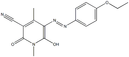 5-[(4-ethoxyphenyl)diazenyl]-6-hydroxy-1,4-dimethyl-2-oxo-1,2-dihydro-3-pyridinecarbonitrile 구조식 이미지