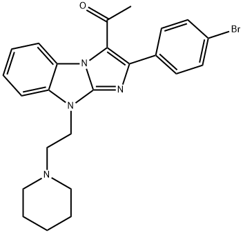1-{2-(4-bromophenyl)-9-[2-(1-piperidinyl)ethyl]-9H-imidazo[1,2-a]benzimidazol-3-yl}ethanone Structure