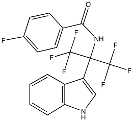 4-fluoro-N-[2,2,2-trifluoro-1-(1H-indol-3-yl)-1-(trifluoromethyl)ethyl]benzamide Structure
