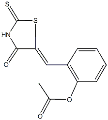 2-[(4-oxo-2-thioxo-1,3-thiazolidin-5-ylidene)methyl]phenyl acetate 구조식 이미지