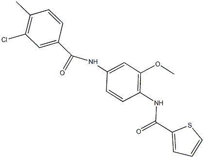 N-{4-[(3-chloro-4-methylbenzoyl)amino]-2-methoxyphenyl}-2-thiophenecarboxamide 구조식 이미지