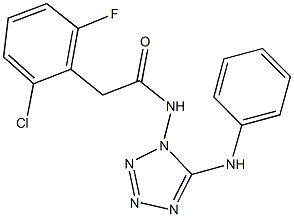 N-(5-anilino-1H-tetraazol-1-yl)-2-(2-chloro-6-fluorophenyl)acetamide Structure