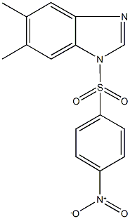 1-({4-nitrophenyl}sulfonyl)-5,6-dimethyl-1H-benzimidazole 구조식 이미지