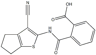 2-{[(3-cyano-5,6-dihydro-4H-cyclopenta[b]thien-2-yl)amino]carbonyl}benzoic acid Structure