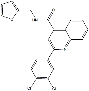 2-(3,4-dichlorophenyl)-N-(2-furylmethyl)-4-quinolinecarboxamide 구조식 이미지