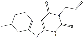 3-allyl-7-methyl-2-thioxo-2,3,5,6,7,8-hexahydro[1]benzothieno[2,3-d]pyrimidin-4(1H)-one 구조식 이미지