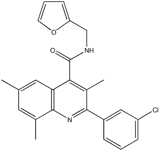2-(3-chlorophenyl)-N-(2-furylmethyl)-3,6,8-trimethyl-4-quinolinecarboxamide Structure