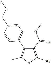 methyl 2-amino-5-methyl-4-(4-propylphenyl)-3-thiophenecarboxylate 구조식 이미지