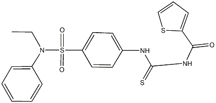 N-ethyl-N-phenyl-4-({[(2-thienylcarbonyl)amino]carbothioyl}amino)benzenesulfonamide 구조식 이미지