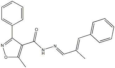 5-methyl-N'-(2-methyl-3-phenyl-2-propenylidene)-3-phenyl-4-isoxazolecarbohydrazide Structure