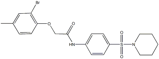 2-(2-bromo-4-methylphenoxy)-N-[4-(piperidin-1-ylsulfonyl)phenyl]acetamide Structure