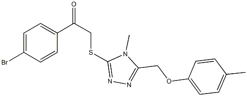 1-(4-bromophenyl)-2-({4-methyl-5-[(4-methylphenoxy)methyl]-4H-1,2,4-triazol-3-yl}thio)ethanone Structure