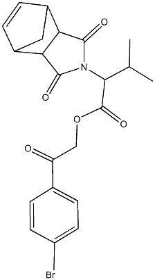 2-(4-bromophenyl)-2-oxoethyl 2-(3,5-dioxo-4-azatricyclo[5.2.1.0~2,6~]dec-8-en-4-yl)-3-methylbutanoate Structure