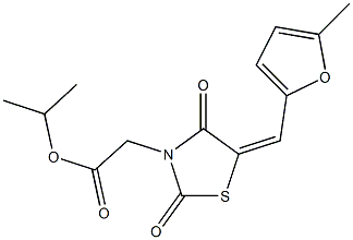 isopropyl {5-[(5-methyl-2-furyl)methylene]-2,4-dioxo-1,3-thiazolidin-3-yl}acetate Structure