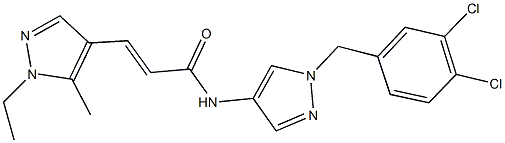 N-[1-(3,4-dichlorobenzyl)-1H-pyrazol-4-yl]-3-(1-ethyl-5-methyl-1H-pyrazol-4-yl)acrylamide Structure