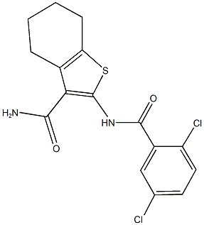 2-[(2,5-dichlorobenzoyl)amino]-4,5,6,7-tetrahydro-1-benzothiophene-3-carboxamide Structure