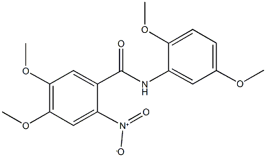 N-(2,5-dimethoxyphenyl)-2-nitro-4,5-dimethoxybenzamide 구조식 이미지