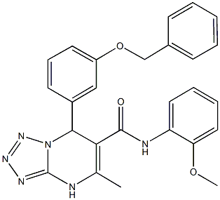 7-[3-(benzyloxy)phenyl]-N-(2-methoxyphenyl)-5-methyl-4,7-dihydrotetraazolo[1,5-a]pyrimidine-6-carboxamide 구조식 이미지