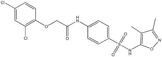 2-(2,4-dichlorophenoxy)-N-(4-{[(3,4-dimethylisoxazol-5-yl)amino]sulfonyl}phenyl)acetamide 구조식 이미지