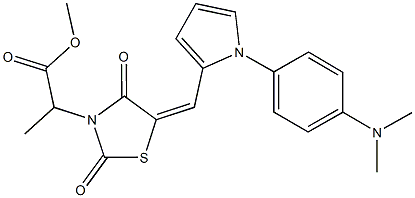 methyl 2-[5-({1-[4-(dimethylamino)phenyl]-1H-pyrrol-2-yl}methylene)-2,4-dioxo-1,3-thiazolidin-3-yl]propanoate 구조식 이미지