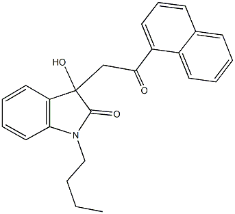 1-butyl-3-hydroxy-3-[2-(1-naphthyl)-2-oxoethyl]-1,3-dihydro-2H-indol-2-one Structure